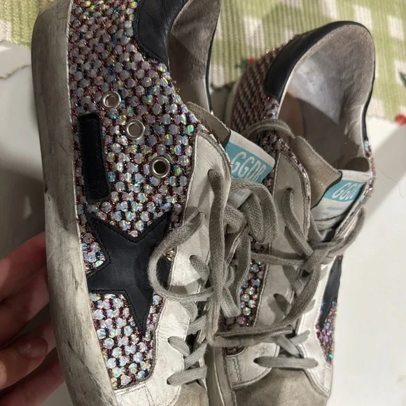 Golden Goose Silver and Black Sneakers with Perforated Details - Picture 3 of 3